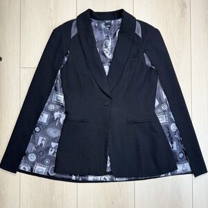 Disney Villains Blazer Womens Small Black Gothic Lined Jacket Maleficent Evil